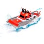 Dickie Toys 201107000- Lancha de Bomberos Radio Control 38cm, 2 Canales, 27 MHz, Carga por USB, Velocidad Punta 6km/h, para