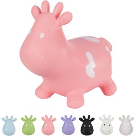 Tootiny, Juguete Hinchable para Saltar y Jugar para Niños Mayores de 1 año, Vaca Rosada, Bomba Incluida en Nuestra Caja Regalo.