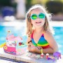 deAO Juguetes para Yate, Barco con Tobogán, Muñeca con Cabello, Silla de Playa Reclinable, Juguete de Comida de Helado, Crucero