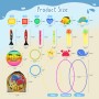 MutoToy Juegos de Agua para Niños con Anillos y Palos para Entrenamiento de Buceo, Bolas de Playa para Verano Piscina, Juguetes