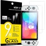 NEW'C 3 Piezas, Protector Pantalla para Nintendo Switch (modèle OLED), Cristal Templado Antiarañazos, Antihuellas, Sin Burbujas,