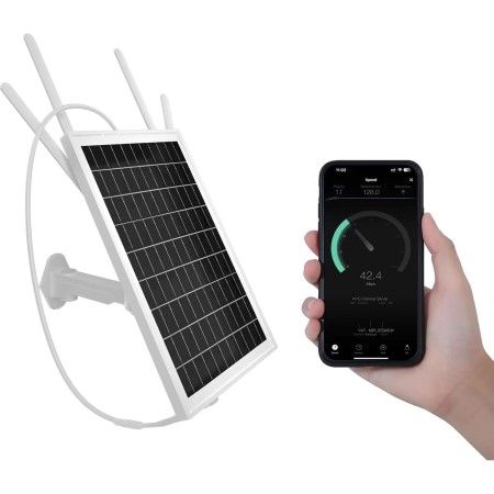 Router inalámbrico Solar para Exteriores con conectividad 4G LTE, Alcance inalámbrico de 50 m, IP66 Resistente al Agua