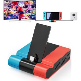 Switch TV Dock - Tendak Estación de Carga Plegable para Nintendo Switch/Switch OLED, Tipo C Switch Carga Base con Adaptador HDMI