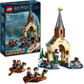 LEGO Harry Potter Cobertizo del Castillo de Hogwarts de Juguete de Fantasía para Construir con 2 Botes y 5 Minifiguras de