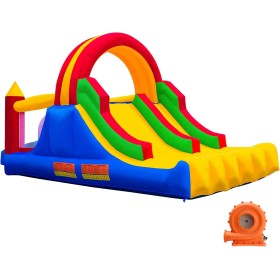 Castillo Hinchable con Ventilador, Adecuado para niños de 3 a 10 años, para Interiores, cumpleaños Infantiles (488 x 223 x 220