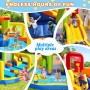 Baralir Castillo Hinchable XXL con tobogán acuático y soplador – Ideal para jardín, casa de Juegos niños al Aire Libre,