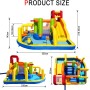 Baralir Castillo Hinchable XXL con tobogán acuático y soplador – Ideal para jardín, casa de Juegos niños al Aire Libre,