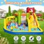 Baralir Castillo Hinchable XXL con tobogán acuático y soplador – Ideal para jardín, casa de Juegos niños al Aire Libre,