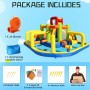 Baralir Castillo Hinchable XXL con tobogán acuático y soplador – Ideal para jardín, casa de Juegos niños al Aire Libre,