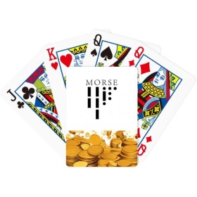 no/no Morse Code Point-Line Representation Gold Playing Card Classic Game