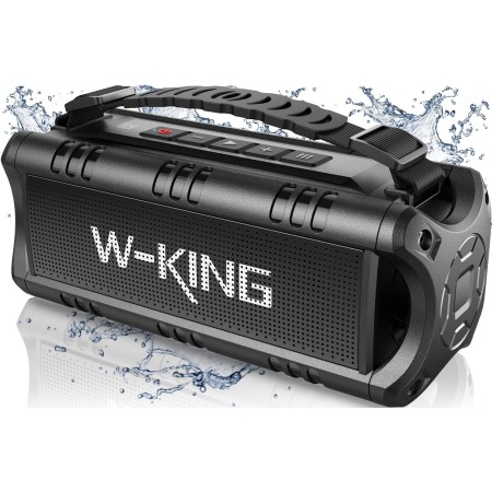 W-KING Altavoz Bluetooth Potente, 30W Altavoces portátil Impermeable Speaker Bluetooth Portatil Potente, 24H reproducción， NFC,