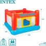 Intex 48259NP - Castillo hinchable INTEX, 175x175x135 cm, suelo hinchable, Para 2 niños, Peso máximo 45 Kg, Color rojo, amarillo
