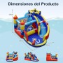 COSTWAY Castillo Hinchable Acuatico con Soplador, 6 en 1 Castillo Hinchable para niños 3-10 Años con 3 Niños, 360X290X200CM,