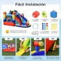 COSTWAY Castillo Hinchable Acuatico con Soplador, 6 en 1 Castillo Hinchable para niños 3-10 Años con 3 Niños, 360X290X200CM,