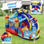 COSTWAY Castillo Hinchable Acuatico con Soplador, 6 en 1 Castillo Hinchable para niños 3-10 Años con 3 Niños, 360X290X200CM,