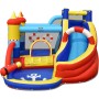 COSTWAY Castillo Hinchable Acuatico con Soplador, 6 en 1 Castillo Hinchable para niños 3-10 Años con 3 Niños, 360X290X200CM,