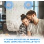 Herdio - Juego de Altavoces de Techo, Compatible con Bluetooth, Impermeable, baño, Cocina, Exterior