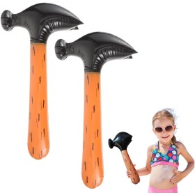 2 piezas Martillo inflable, Inflado Piscina Baño Playa Loco Divertido Juego para Adultos Niños (Marrón)