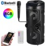 Altavoz Bluetooth – Altavoz Portátil con Modo Karaoke y Micrófono, Radio FM Y Lector USB y SD, Luces LED Discoteca, Altavoz