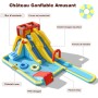 GOPLUS Castillo Hinchable para Niños, Hinchable Grande con Piscina, Pistola de Agua Tobogán Acuático, Adecuado de 3 a 10 Años,