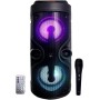 Altavoz Bluetooth – Altavoz Portátil con Modo Karaoke y Micrófono, Radio FM Y Lector USB y SD, Luces LED Discoteca, Altavoz