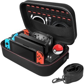 Deruitu Hestia Goods - Funda de Transporte para Nintendo Switch, portátil, para Viajes, con Forro Suave, para 18 Juegos, Color