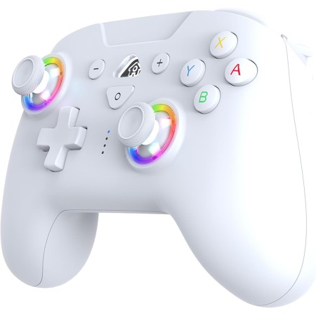 Subsonic – Mando para Nintendo Switch/Switch 2 - Mando Switch inalámbrico bluetooth con LED, vibración y giroscopio - Blanco