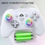 Subsonic – Mando para Nintendo Switch/Switch 2 - Mando Switch inalámbrico bluetooth con LED, vibración y giroscopio - Blanco