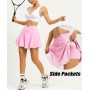 Navneet Falda Deportiva Mujer Cintura Alta Falda Padel con Bosillos Falda de Tenis Elástic Falda Pantalon Ropa Deportiva
