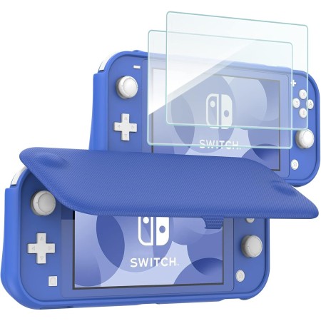 ProCase Funda Protectora para Nintendo Switch Lite con 2 Protectores de Pantalla Vidrio Templado, Estuche con Tapa Antiarañazos