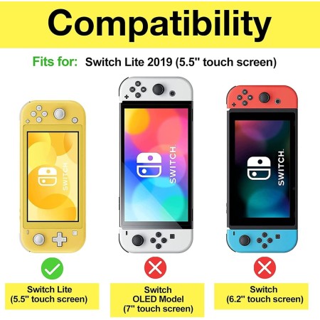 ProCase Funda Protectora para Nintendo Switch Lite con 2 Protectores de Pantalla Vidrio Templado, Estuche con Tapa Antiarañazos