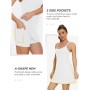 Vestido de tenis para mujer, vestido de entrenamiento de golf 2 en 1 con brasier integrado y bolsillos para pantalones cortos,