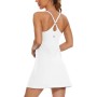 Vestido de tenis para mujer, vestido de entrenamiento de golf 2 en 1 con brasier integrado y bolsillos para pantalones cortos,