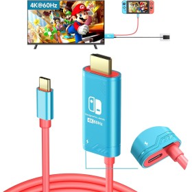 JINGDU Cable USB C a HDMI 4K@60Hz para Nintendo Switch NS/OLED/Steam Deck/ROG Ally, 2m, Cable USB-C a HDMI portátil que