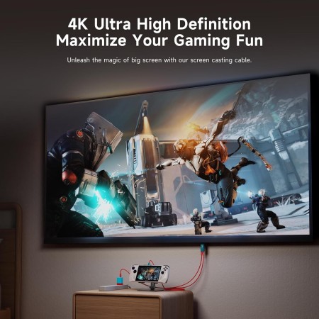 JINGDU Cable USB C a HDMI 4K@60Hz para Nintendo Switch NS/OLED/Steam Deck/ROG Ally, 2m, Cable USB-C a HDMI portátil que