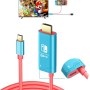 JINGDU Cable USB C a HDMI 4K@60Hz para Nintendo Switch NS/OLED/Steam Deck/ROG Ally, 2m, Cable USB-C a HDMI portátil que
