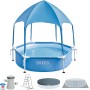 Intex 55242 - Piscina Desmontable Redonda Metal Frame Familiar Color Azul, Medidas Ø244x51 cm, Capacidad 1,828 litros, Material