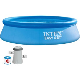 Intex 56007 - Piscina Hinchable, Ø305x76 cm, 3.853 litros, Piscina Redonda, con depuradora Cartucho, 1.250 litros/Hora, Filtro