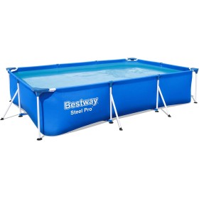 Bestway 56404-19 Infantil Bestway Deluxe Splash Frame Pool Piscina Desmontable Tubular, Color Azul, 300 x 201 x 66 cm