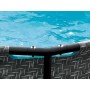 Vente-unique - Piscina tubular ovalada gris oscuro con bomba filtrante con cartucho - Ancho 424 x Prof. 250 x Alt. 100 -
