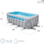 Intex Piscina Desmontable Rectangular Prism Frame, 400x200x122 cm, Material Triple Capa, Capacidad 8.418 L, Ventana panorámica,