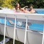 Intex Piscina Desmontable Rectangular Prism Frame, 400x200x122 cm, Material Triple Capa, Capacidad 8.418 L, Ventana panorámica,