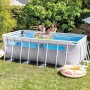 Intex Piscina Desmontable Rectangular Prism Frame, 400x200x122 cm, Material Triple Capa, Capacidad 8.418 L, Ventana panorámica,