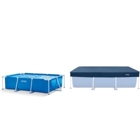 Intex 28270NP Small Frame - Piscina Desmontable, 220 x 150 x 60 cm, 1.662 litros, Color Azul & 55252 - Cobertor Solar para