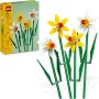 LEGO Botanical Narcisos, Flores Artificiales, Ramo Floral Amarillo y Blanco, Decoración de Pascua para Dormitorio o Escritorio,