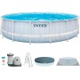 Intex Piscina Desmontable Rectangular Chevron Prism Frame Premium, Medidas 400x200x100cm, Capacidad 6.836 litros, Material