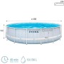 Intex Piscina Desmontable Rectangular Chevron Prism Frame Premium, Medidas 400x200x100cm, Capacidad 6.836 litros, Material