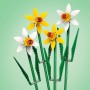 LEGO Botanical Narcisos, Flores Artificiales, Ramo Floral Amarillo y Blanco, Decoración de Pascua para Dormitorio o Escritorio,