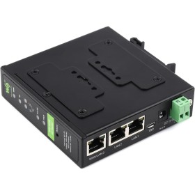 Waveshare Industrial 4G LTE Router, Support Multiple VPN Protocols, 3-Ch Ethernet Ports, WiFi High-Speed Internet Access, Dual