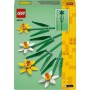 LEGO Botanical Narcisos, Flores Artificiales, Ramo Floral Amarillo y Blanco, Decoración de Pascua para Dormitorio o Escritorio,